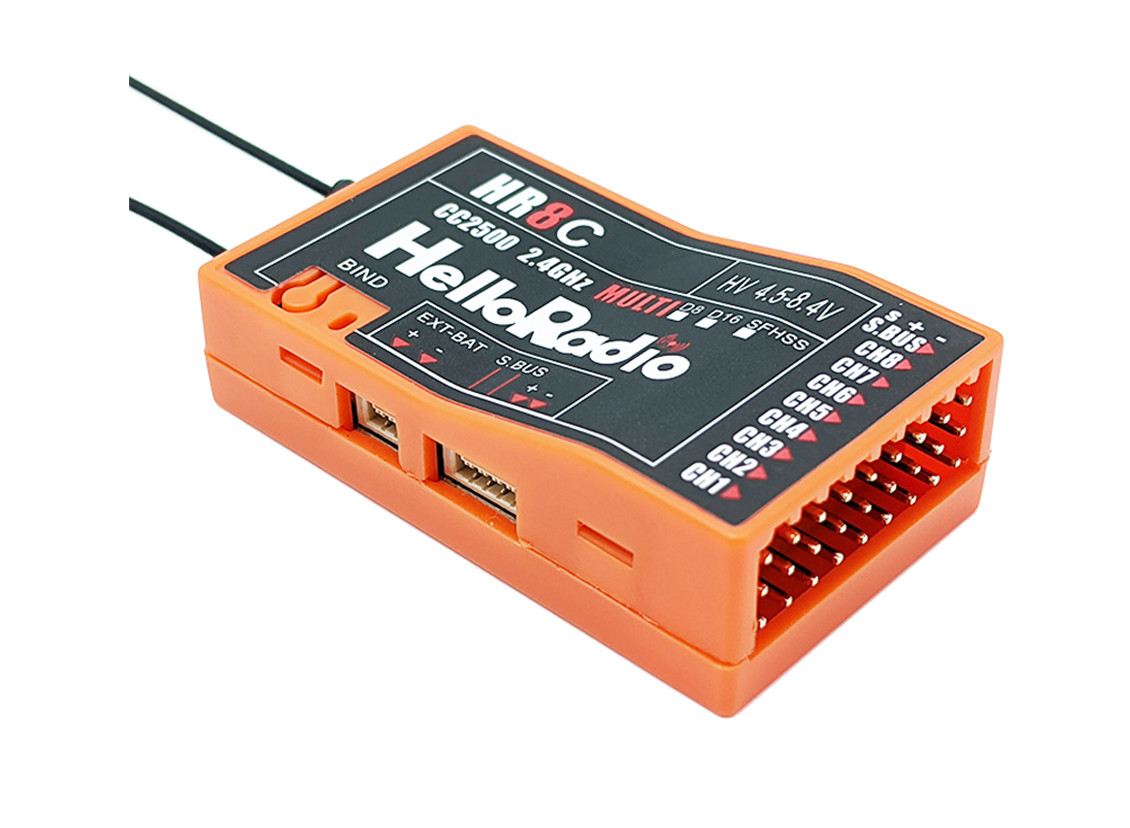 Helloradiosky HR8C CC2500 9 Channel 2.4GHz Receiver Orange