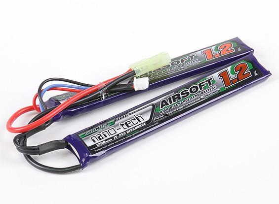Airsoft Battery 7.4V Rechargeable 2S LiPo 1200mAh 25C Hobby
