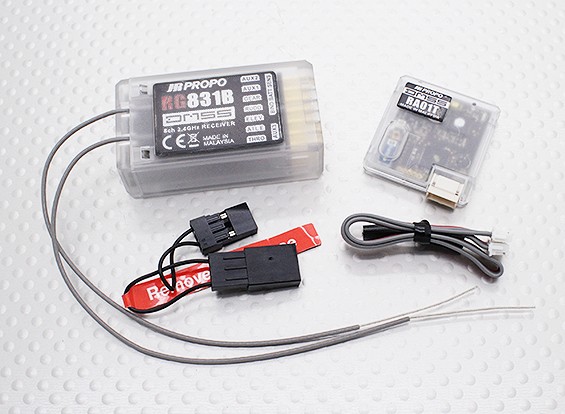 JR RG831B 8-Channel Full Range 2.4GHz DMSS Receiver w/Telemetry