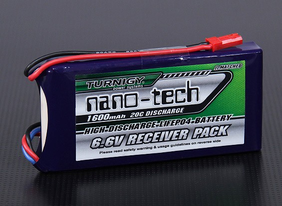RC Turnigy nano-tech 1700mAh 2S1P 20~40C LiFePo4 Receiver Pack 