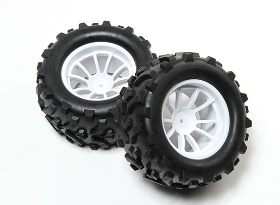 HobbyKing® 1/10 Monster Truck 10-Spoke White Wheel & Arrow