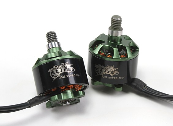 Multistar Elite 2312 980KV Motor Set CW/CCW EZO Bearings, 4mm Main