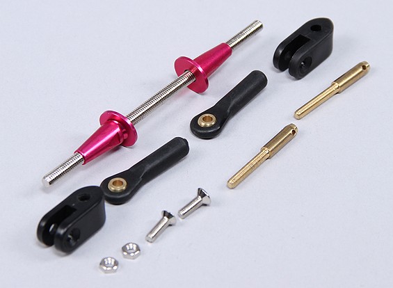 Heavy Duty Rudder Control Rod with Ball Links M4 x 98mm