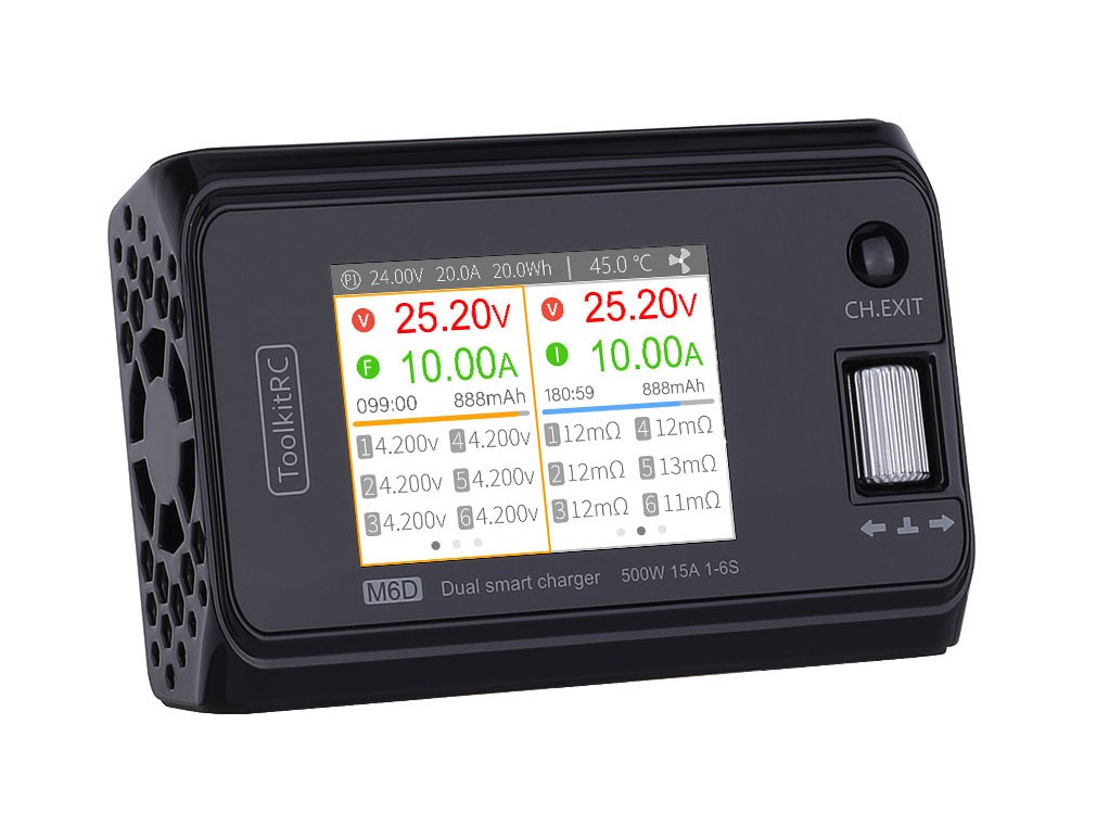 ToolkitRC M6D Dual 1~6S 15A 250W DC Balance Charger