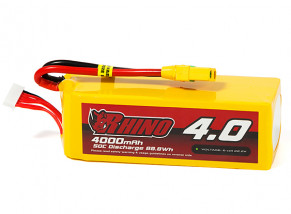 Rhino 4000mAh 6S 50C Lipo Pack w/XT90