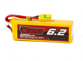 Rhino 6200mAh 4S 50C Lipo Pack w/XT90