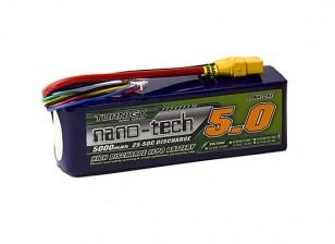 Turnigy nano-tech 5000mAh 5S 25~50C Lipo Pack w/XT-90