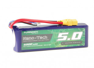 Turnigy Nano-Tech Plus 5000mAh 3S 70C Lipo Pack w/XT90