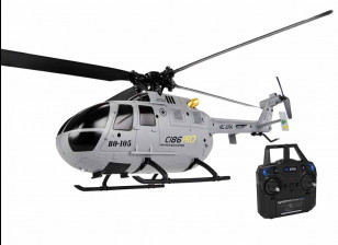 RC ERA C186 (RTF) MBB BO-105 Flybarless RC Helicopter w/Tx, 6-Axis Gyro & Barometric Altitude Hold (Grey)