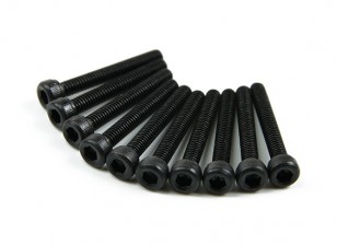 Screw Socket Head Hex M2.5 x 18mm Machine Thread Steel Black (10pcs)