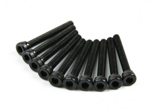 Screw Socket Head Hex M2.5 x 20mm Machine Thread Steel Black (10pcs)