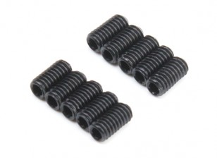 Screw Grub Hex M4 x 8mm Machine Steel Black (10pcs)