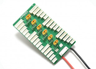 Turnigy XT30 Parallel Charging Board w/Fuse for 6 x 2~6S Battery Packs (4mm Banana Plug Charger Connectors)