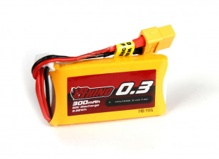 Rhino 300mAh 2S 50C LiPo Battery Pack w/XT60