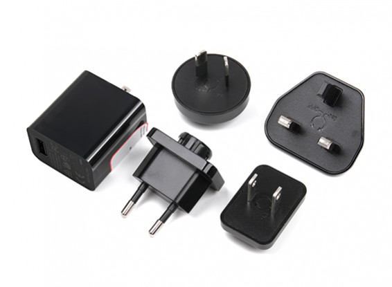 USB Power Supply 5v 2.5A with Interchangeable County Plugs (EU, US, UK, AU)
