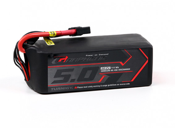 Turnigy Graphene 5000mAh 6S 45C LiPo Pack w/ XT90