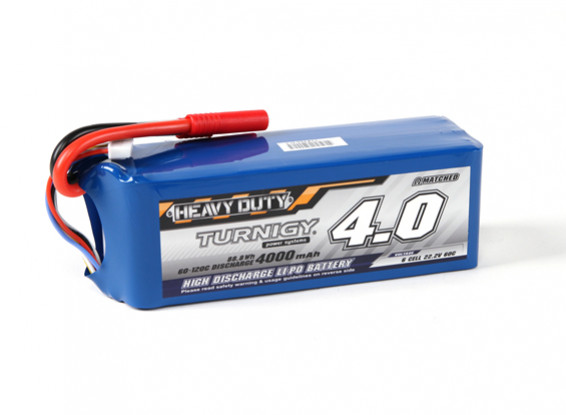 Turnigy Heavy Duty 4000mAh 6S 60C Lipoly Battery Pack