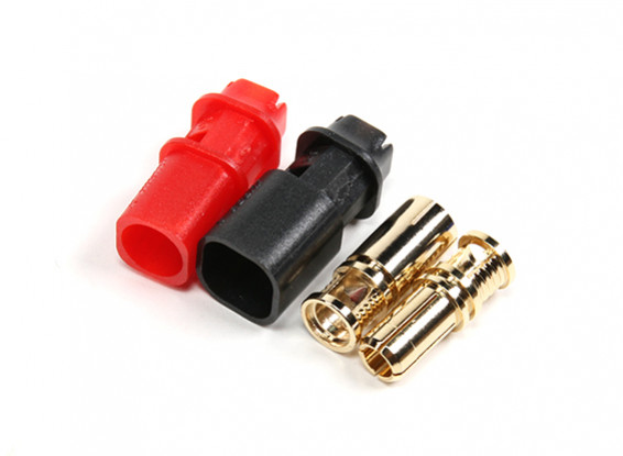 RCPROPLUS D5 Supra-X 5mm 5μm Gold Plated Connectors M/F (4 Black/4 Red) 