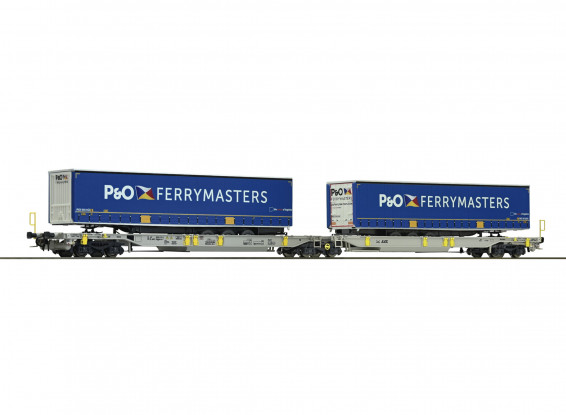 Roco/Fleischmann HO Scale Articulated Double Pocket Wagon P&O Ferrymasters