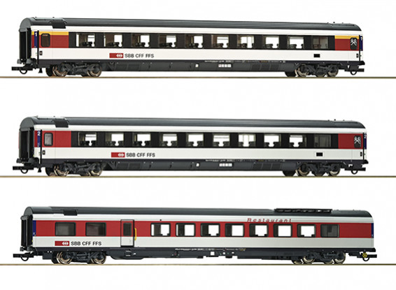 Roco/Fleischmann HO Scale 3pc 1st/2nd Class Passenger Carriage Set SBB
