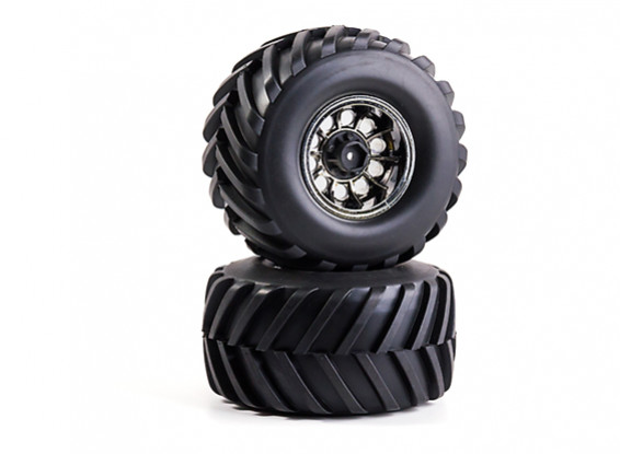 1/10th Scale 2.2 Badland Monster Truck Wheels and Tires 12mm Hex (2pcs)