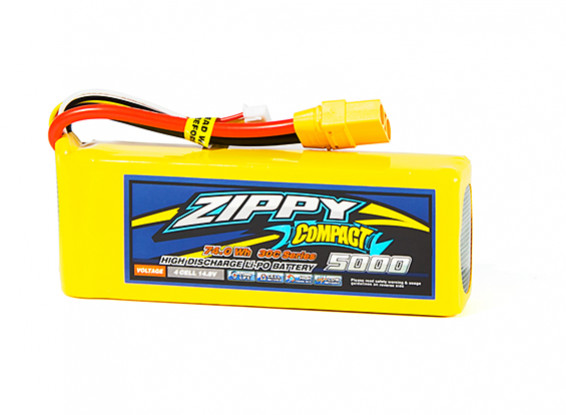 ZIPPY Compact 5000mAh 4S1P 30C Lipo Pack w/XT90