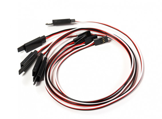 Futaba 30cm 26AWG Extension Lead with Retaining Clip (5pcs)