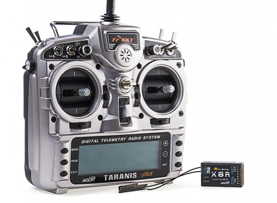 FrSky 2.4GHz ACCST TARANIS X9D PLUS en X8R Combo Digital telemetrie Radio System (Mode 2)