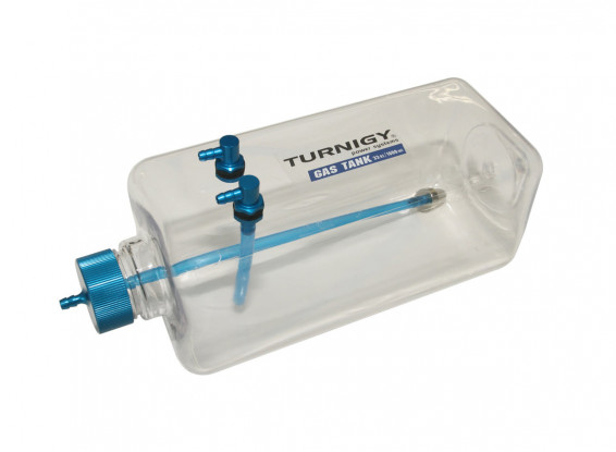 Turnigy 1000ml Transparent RC Fuel Tank w/Clunk Weight, Fill & Vent Nipples (Suits Gas & Nitro Fuels)
