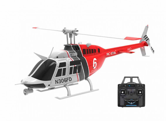 RC ERA C138 (RTF) Bell 206 Flybarless RC Helicopter w/Tx, 6-Axis Gyro & Barometric Altitude Hold (Red/White) 