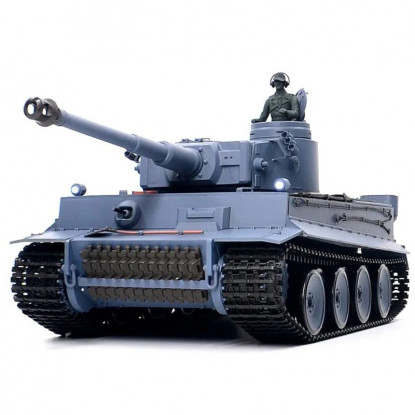 Heng Long 3818 (RTR) 1/16th Scale German Tiger 1 RC Tank w/Sound, LED Lights, Smoke & Firing Gun (Gray)