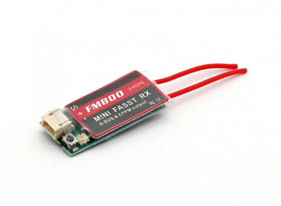 FM800 Super Mini FASST Compatibel 8-kanaals ontvanger met SBUS / CPPM