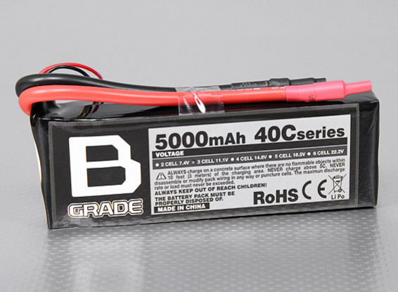 B-Grade 5000mAh 3S 40C LiPoly Battery