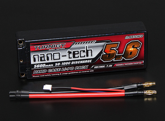 nano-tech 5600mAh 2S2P 50 100C Pack Turnigy ~ Hardcase Lipo (ROAR GOEDGEKEURD)