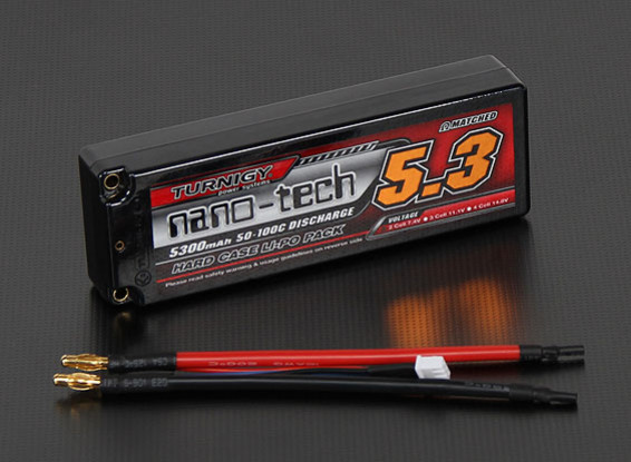 Turnigy nano-tech 5300mah 2S2P 50 100C Pack Lipo ~ Hardcase