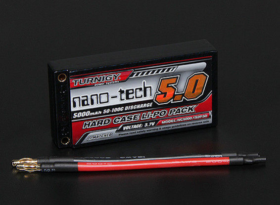nano-tech 5000mAh 1S2P 50 100C Pack Turnigy ~ Hardcase Lipo (ROAR GOEDGEKEURD)