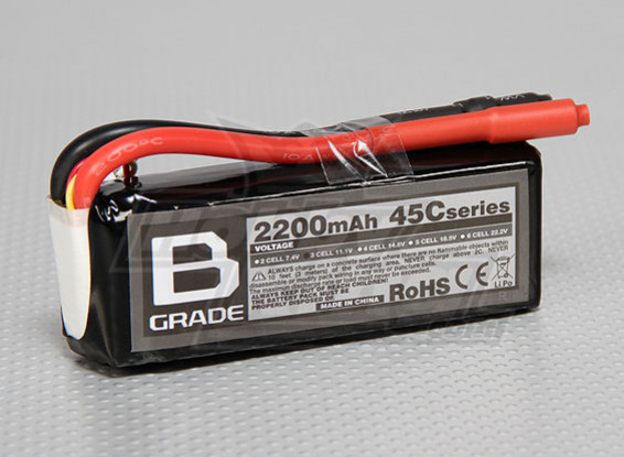 B-Grade 2200mAh 3S 45C LiPoly Battery