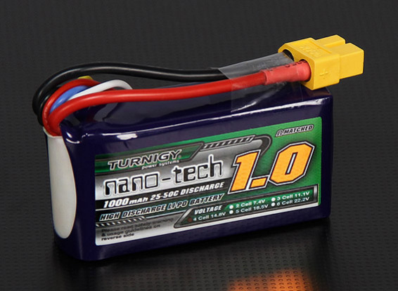 Turnigy nano-tech 1000mAh 4S 25 Pack Lipo ~ 50C