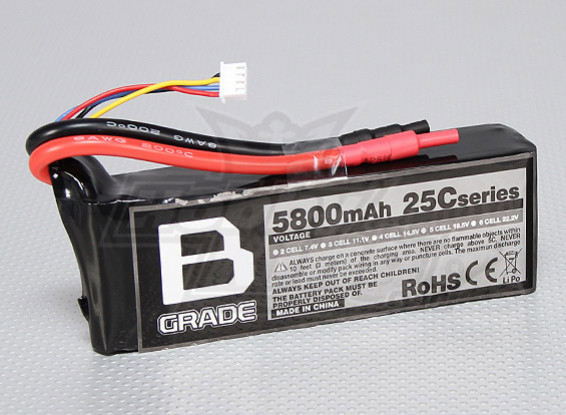 B-Grade 5800mAh 3S 25C LiPoly Battery