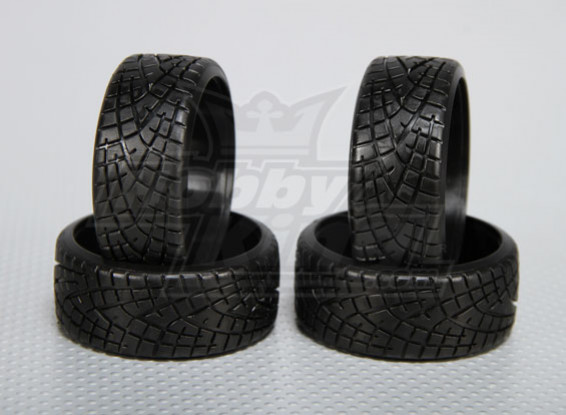 01:10 Schaal Hard plastic Drift Tire w / loopvlak RC Car 26mm (4 stuks / set)