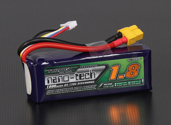 Turnigy nano-tech 1800mAh 4S 65 ~ 130C Pack Lipo