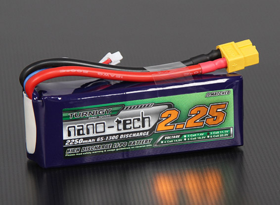 Turnigy nano-tech 2250mAh 3S 65 ~ 130C Pack Lipo