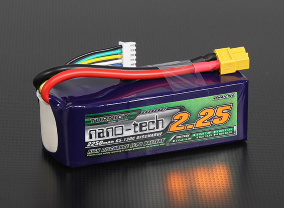 Turnigy nano-tech 2250mAh 5S 65 ~ 130C Pack Lipo