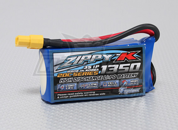 Zippy-K Flightmax 1350mAh 3s1p 20C LiPoly Battery