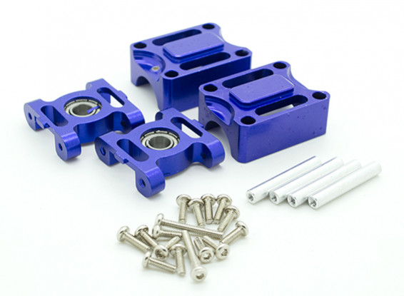 CNC Metal Upgrades voor HK-450, Bearing Blocks / staartbuis Mounting Block (Dark Purple)
