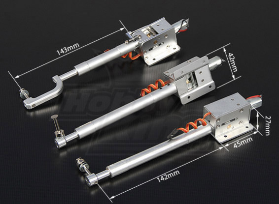 Turnigy Full Metal Servoless Retract met 140mm Oleo Legs (Tricycle) 1.20 klasse