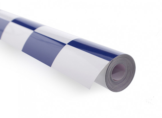 Covering Film Grote Patroon Grill-Work Blauw / Wit (5mtr)