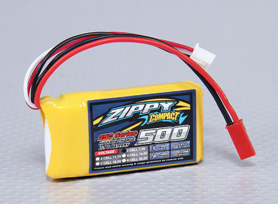 Pack ZIPPY Compact 500mAh 2S 25C Lipo