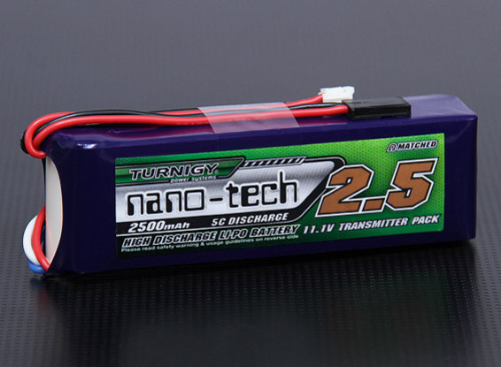 Turnigy nano-tech 2500mAh 3s1p 5 Pack ~ 10C zender Lipo