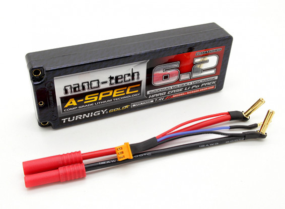 Pack Turnigy nano-tech A-SPEC 6200mah 2S 65 ~ 130C Hardcase Lipo